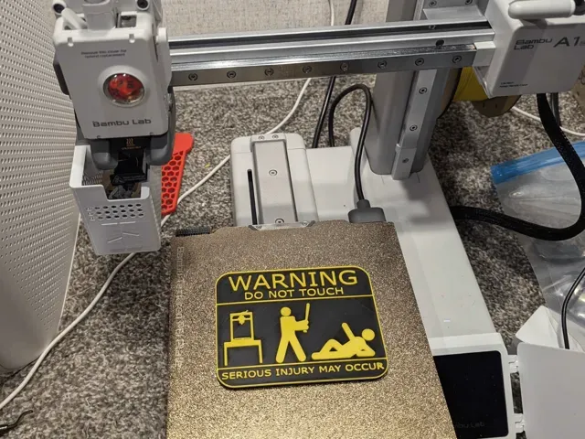 WARNING Do Not Touch 3d Printer Sign (NO AMS) — Image 4 of 5