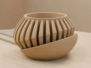 Joy | Sculptural Ribbed Planter with Tray