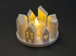 Cozy Winter Village Candle Holder | Tealight Decor