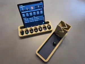 Wood Effect DnD Dice Tray & Folding Dice Tower