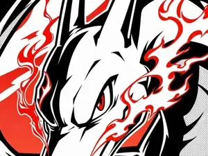Charizard 3D Manga Panel - Multi-Color Artwork