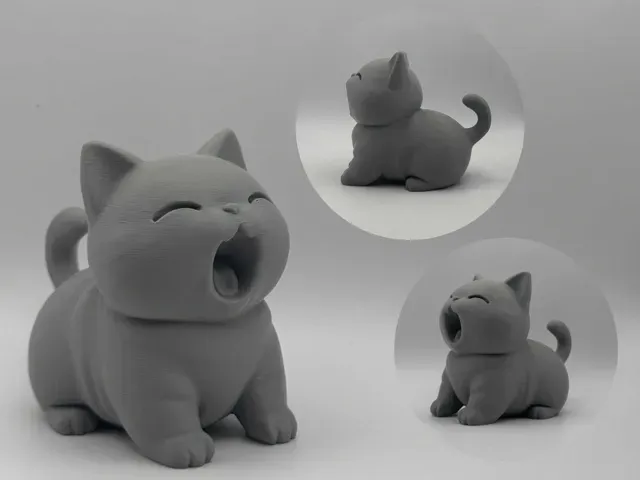 Yawning Cat – Chubby Chibi Figurine