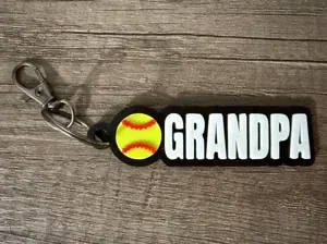 Baseball Softball Grandpa Keychain