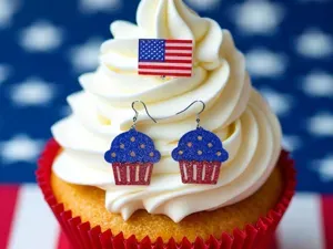 Independence day cupcake earrings