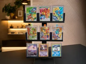 3×3 TCG Card Display Stand – pokemon shelf