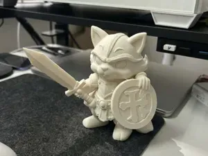 Heroic Cat Knight - Brave Feline Paladin