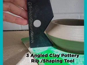 3 Angled Clay Pottery Rib -Cup / Bowl Shaping Tool