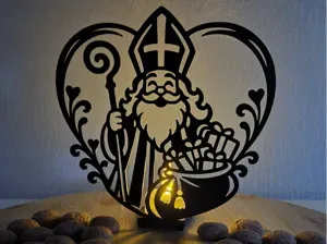 Sinterklaas Led theelicht houder