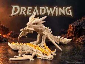 Dreadwing - Flappy Skeleton Dragon Print-In-Place