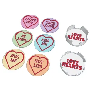 Valentines Day Love Hearts Coaster Set Drinks Mat