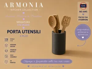 Porta Utensili da Cucina + Utensili Miniatura 1:12