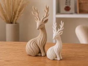 Minimalist Deer Couple – Japandi Christmas Home 