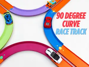 90 Degree Flat Curve Toy Car Track 1:64 Diecast