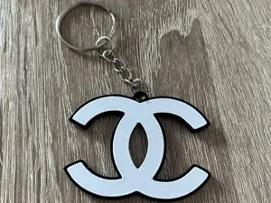 Chanel Style Double C Logo Keychain