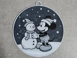 Mickey Mouse snowman Christmas ornament
