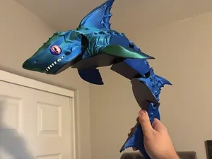 Huge Articulated Megalodon Shark 20MM Eyes (P1S)
