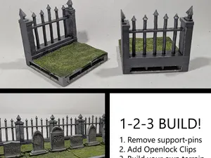Graveyard fence wall tile (OpenLOCK system)