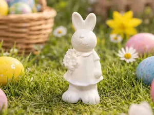 Easter Bunny with Flowers - decor