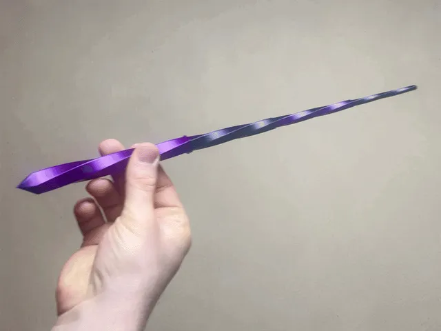 Twisted collapsing magic wand