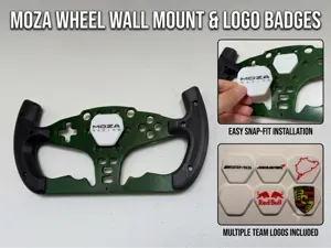 Moza Wheel Wall Mount & Logo Badges