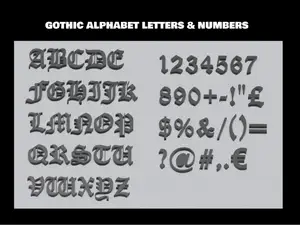 Gothic Alphabet Letters & Numbers
