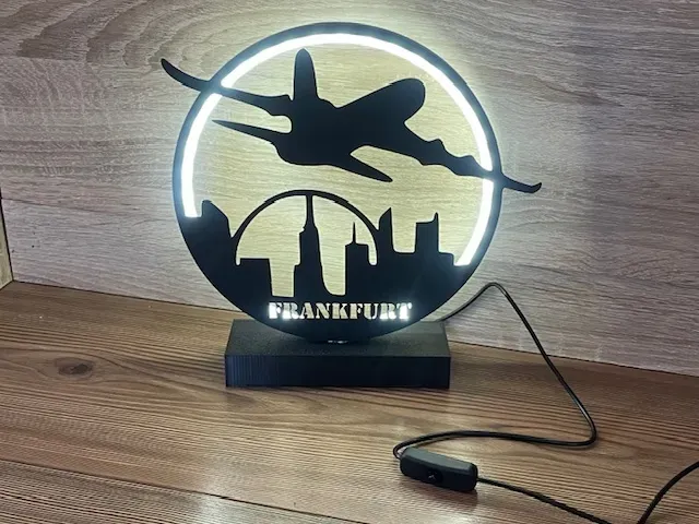 LED Ring Lamp Airplane-City name+no name 2xModels