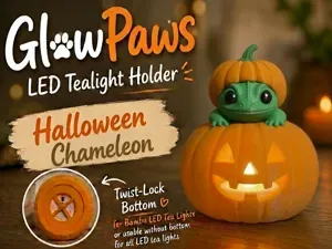 Chameleon GlowPaws Tealight Holder Pumpkin