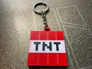 Minecraft-Inspired TNT Keychain