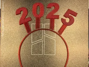 2025 New years headband with wobbling digits