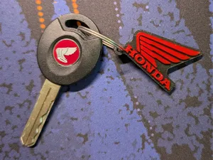 Honda Motorcycle Logo Keychain w/ Strong Loop