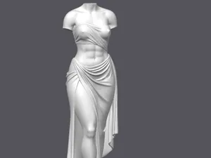 Woman in flowy dress sculpture
