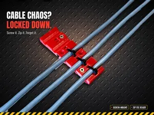 Wall mount cable holder with zip tie slots