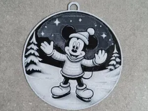 Mickey Mouse ice skating Christmas ornament