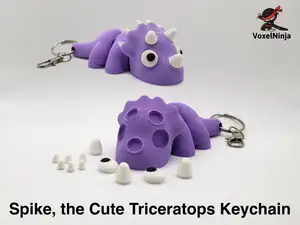 Spike the Triceratops Flexi & Keychain