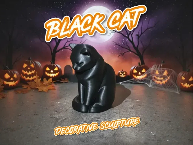 The Black Cat - decorative sculpture