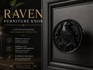 Gothic Raven Furniture Knob