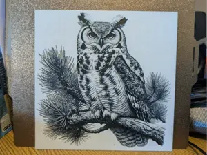 Perched owl - hueforge