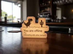 Google Chrome Dino - You Are Offline - Desk Lamp