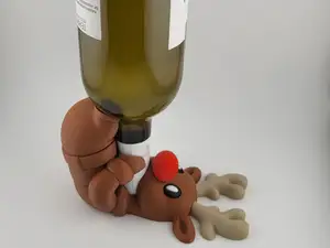 Christmas Reindeer Bottle Holder NO AMS Wine Stand