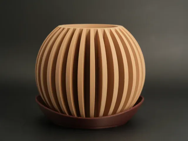 Lumen Planter - Ribbed Sphere Plant Pot | Japandi — Фото 11 из 11