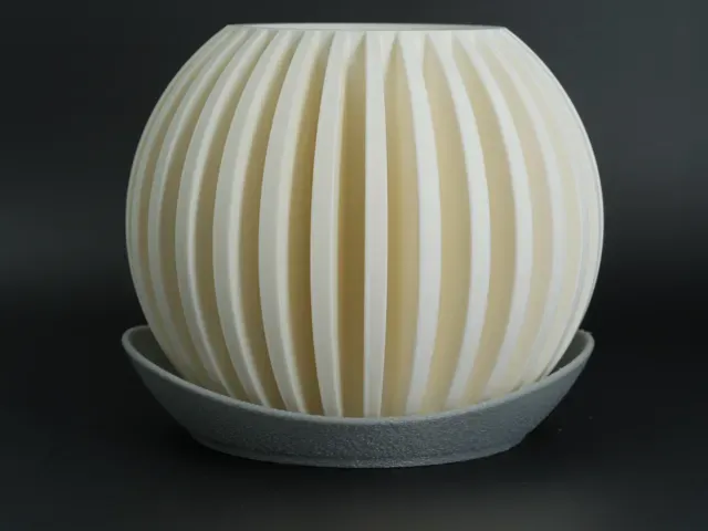 Lumen Planter - Ribbed Sphere Plant Pot | Japandi — Фото 5 из 11