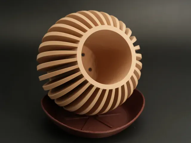 Lumen Planter - Ribbed Sphere Plant Pot | Japandi — Фото 10 из 11