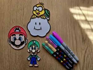 Mario Luigi Cloud Turtle Kart DIY Coloring Craft