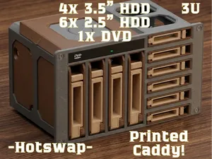 10" Rack 3U 4x3.5" + 6x2.5" hotswap + Slim DVD