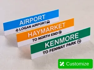 Boston MBTA Metro Signs, Customizable & Parametric