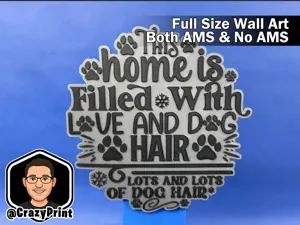 Funny Wall Art - Love & Lots of Dog Hair! - No AMS