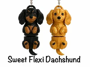 Sweet Flexi Dachshund Keychain