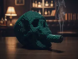 8bit Cigar Skull