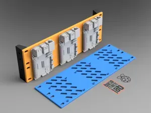 Raspberry Pi3- Pi4- Pi5 10" Rack Mount Panel 2U