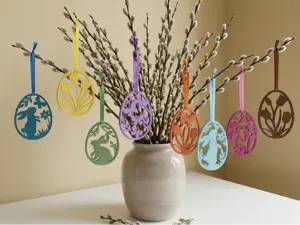Spring Egg Decor: Coaster, Hanging, & Plant Stake